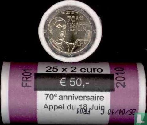 Frankrijk 2 euro 2010 (rol) "70th anniversary of De Gaulle's BBC radio appeal on June 18 - 1940" - Afbeelding 2