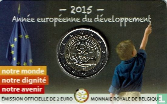België 2 euro 2015 (coincard - FRA) "European year for development" - Afbeelding 1
