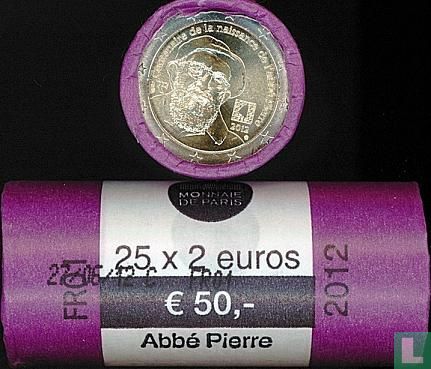 France 2 euro 2012 (rouleau) "100th anniversary of the birth of Henri Grouès named L'abbé Pierre" - Image 2
