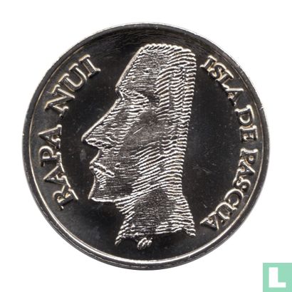 Easter Island 1 Peso 2007 (Nickel Plated Brass) - Image 2