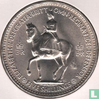 United Kingdom 5 shillings 1953 "Coronation of Elizabeth II" - Image 2