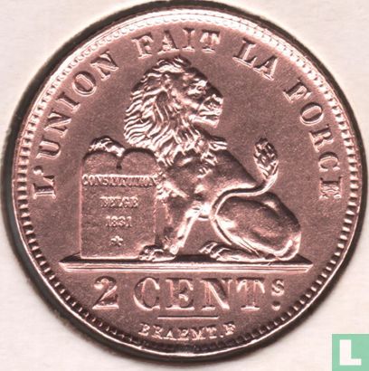 Belgique 2 centimes 1919 (FRA) - Image 2