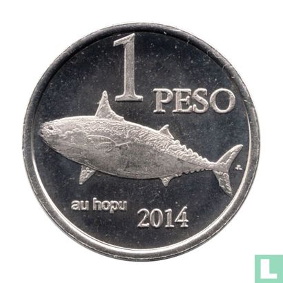 Easter Island 1 Peso 2014 (Nickel Plated Brass) - Afbeelding 1