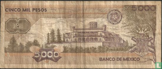 Mexique 5 000 Pesos 1989  - Image 2