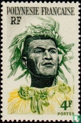Tahitianer mit Kopfschmuck