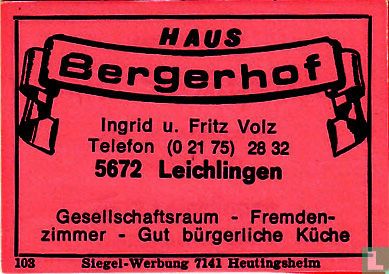 Haus Bergerhof - Ingrid u. Fritz Volz