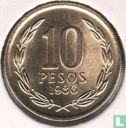 Chili 10 pesos 1986 - Image 1