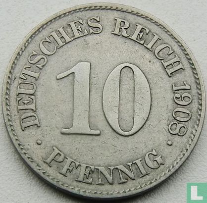 Empire allemand 10 pfennig 1908 (E) - Image 1