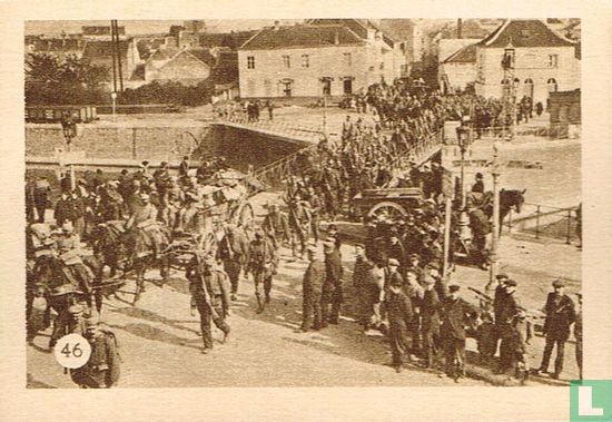 Duitsche soldaten over de brug te Vilvoorde loopende - Afbeelding 1