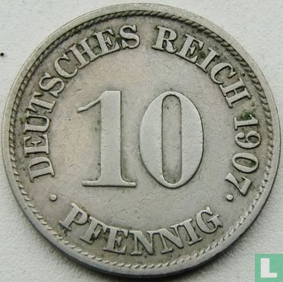 Duitse Rijk 10 pfennig 1907 (J) - Afbeelding 1
