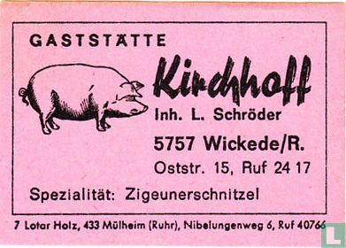 Gaststätte Kirchhoff - L. Schröder