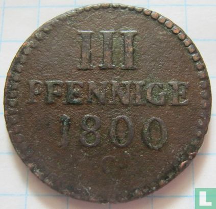 Saxony-Albertine 3 pfennige 1800 - Image 1