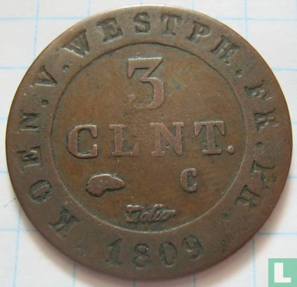 Westphalia 3 centimes 1809 - Image 1