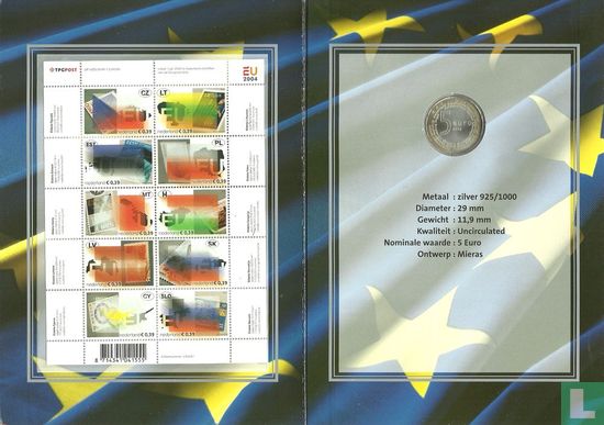 Niederlande 5 Euro 2004 (Stamps & Folder) "EU enlargement" - Bild 2