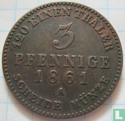 Anhalt-Bernburg 3 pfennige 1861 - Image 1