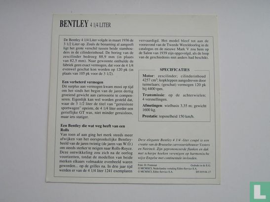 Bentley 4 1/4 liter - Afbeelding 2