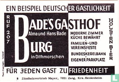 Bade's Gasthof Burg - Alma und Hans Bade