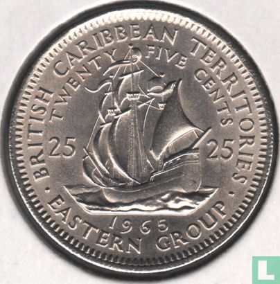 British karibischen Gebieten 25 Cent 1965 - Bild 1