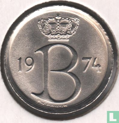 Belgium 25 centimes 1974 (NLD) - Image 1