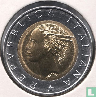 Italië 500 lire 1993 (bimetaal - type 1) "Centenary of the Bank of Italy" - Afbeelding 2