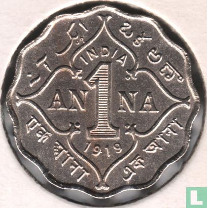 British India 1 anna 1919 - Image 1