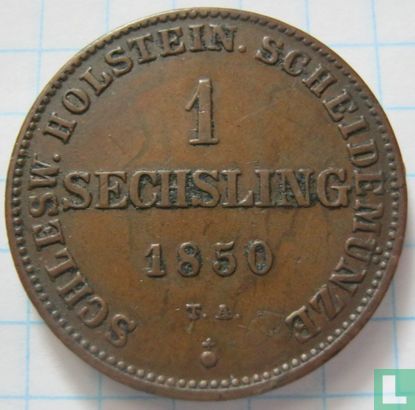 Schleswig Holstein 1 sechsling 1850 - Image 1