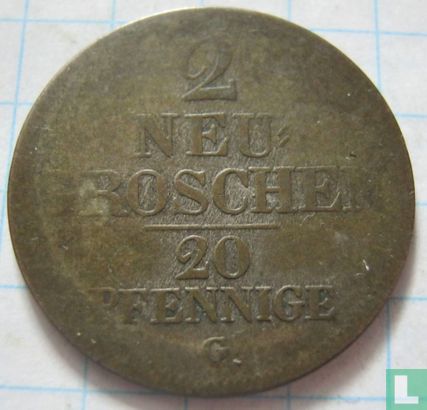 Saxe-Albertine 2 neu-groschen / 20 pfennige 1844 - Image 2