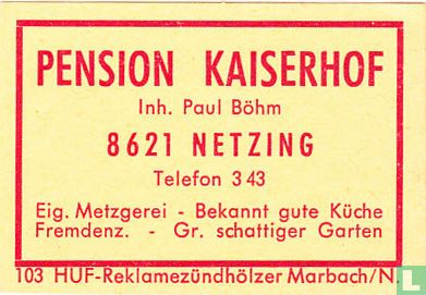 Pension Kaiserhof - Paul Böhm