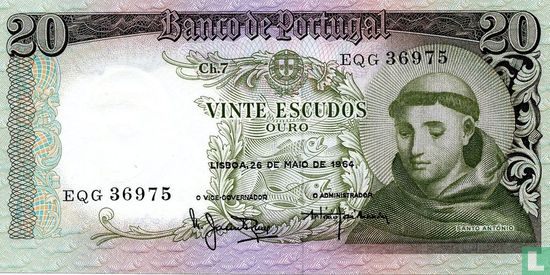Portugal 20 Escudos - Afbeelding 1