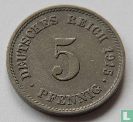 German Empire 5 pfennig 1915 (E - copper-nickel) - Image 1