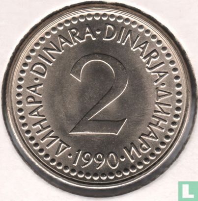 Jugoslawien 2 Dinara 1990 - Bild 1