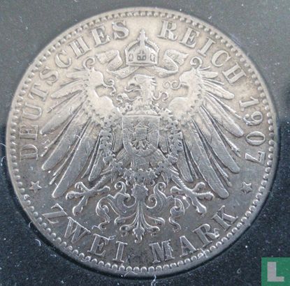 Saxony-Albertine 2 mark 1907 - Image 1