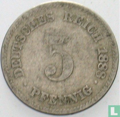 Duitse Rijk 5 pfennig 1888 (D) - Afbeelding 1