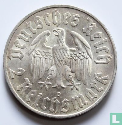 Deutsches Reich 2 Reichsmark 1933 (D) "450th anniversary Birth of Martin Luther" - Bild 2