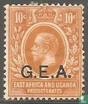 Le roi George V, avec surcharge "G.E.A."