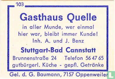 Gasthaus Quelle - A.u.J. Benz