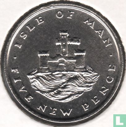 Man 5 new pence 1975 (koper-nikkel) - Afbeelding 2