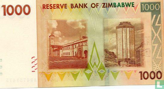 Zimbabwe 1.000 Dollars 2007 - Image 2
