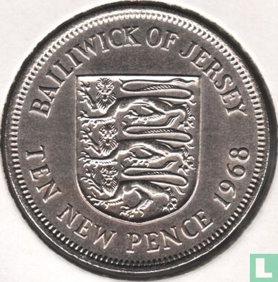 Jersey 10 new pence 1968 - Image 1