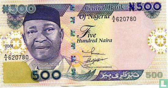 Nigeria 500 Naira 2001 - Afbeelding 1