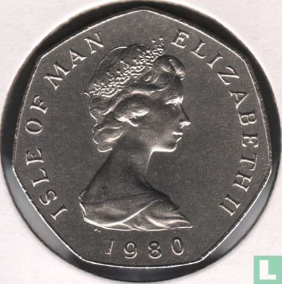 Isle of Man 50 pence 1980 (AA) "Christmas" - Image 1