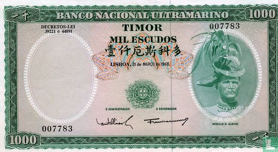 Timor 1000 escudos 1968 - Afbeelding 1