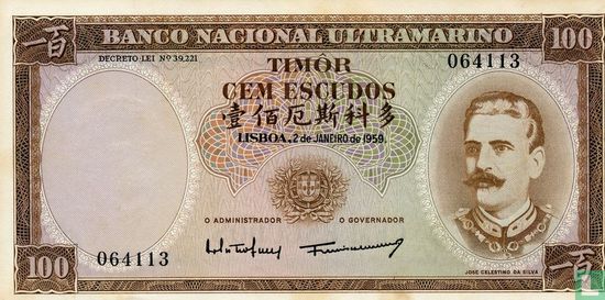 Timor 100 escudos 1959 - Image 1