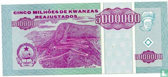 Angola 5 Million Kwanzas Reajustados 1995 - Image 2