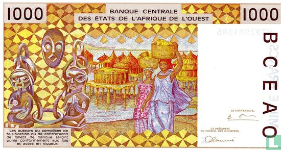 Stat Afr de l'Ouest. 1000 Francs K - Image 2