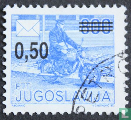 motorcyclist with overprint