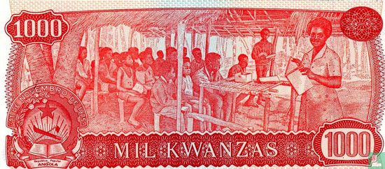 Angola 1,000 Kwanzas 1976 - Image 2