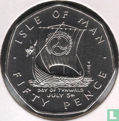 Insel Man 50 Pence 1979 (Kupfer-Nickel - geschriebene Rand - AA) "Manx Day of Tynwald - July 5" - Bild 2