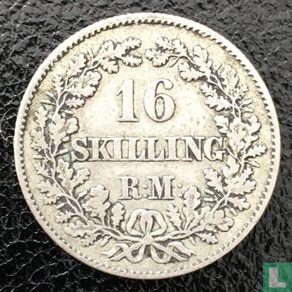 Denemarken 16 skilling rigsmond 1858 - Afbeelding 2
