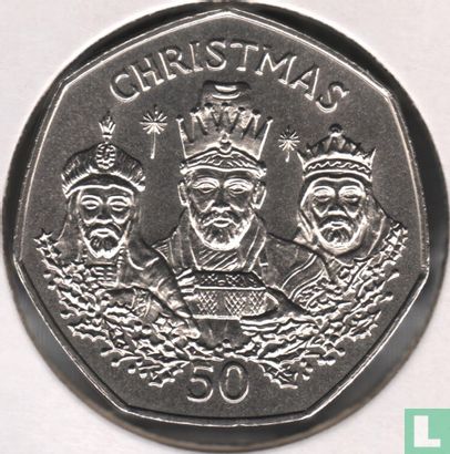 Gibraltar 50 Pence 1988 "Christmas" - Bild 2